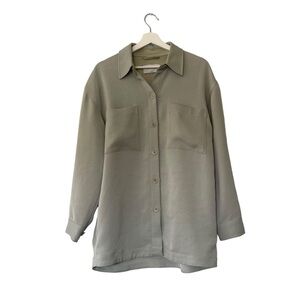 Aritzia Babaton Borna Shacket Basketweave Green Women Size Small Oversized